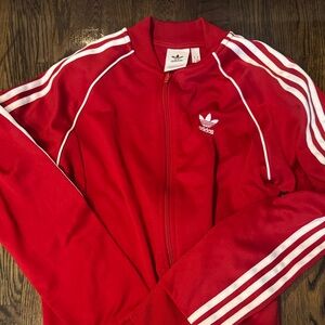 Adidas Red and White Track Jacket